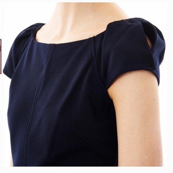 DVF Helen Black Sheath Dress Size 10 — Quiet Luxury Minimalist LBD - Picture 6 of 7